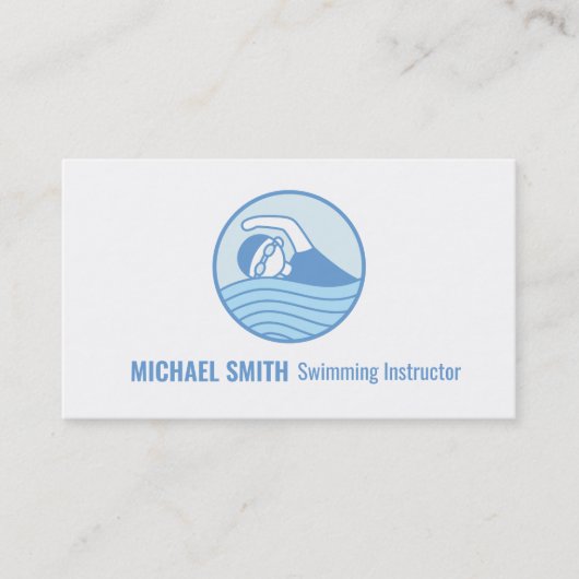 Schwimmer Logo Schwimmlehrer Visitenkarte (Vorderseite)