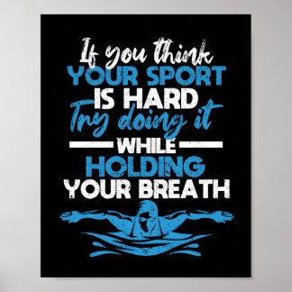 Schwimmer, lustige Schwimmübungen Poster