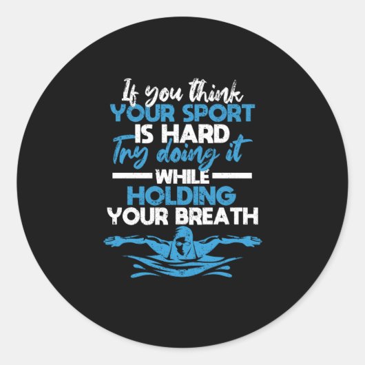 Schwimmer, lustige Schwimmübungen Runder Aufkleber (Vorderseite)
