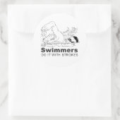 Schwimmer machen das mit Schlagstöcken Runder Aufkleber (Tasche)