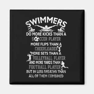 Schwimmer machen mehr Tritte als ein Fußballspiele Magnet
