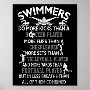 Schwimmer machen mehr Tritte als ein Fußballspiele Poster