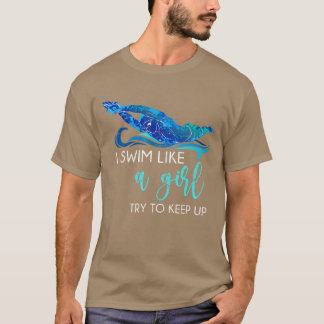 Schwimmer Mädchen Frauen Schwimmen Sport Athlet Lu T-Shirt