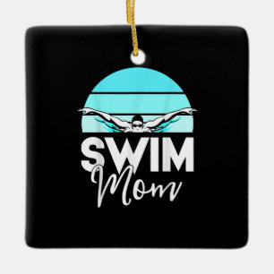 Schwimmer Mama  Mor School Schwimmer Keramikornament