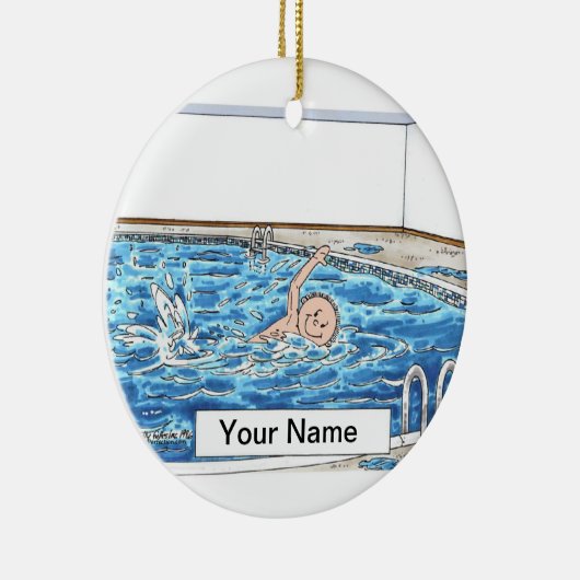 Schwimmer-Mann Keramik Ornament (Rechts)