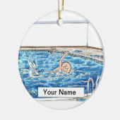 Schwimmer-Mann Keramik Ornament (Links)