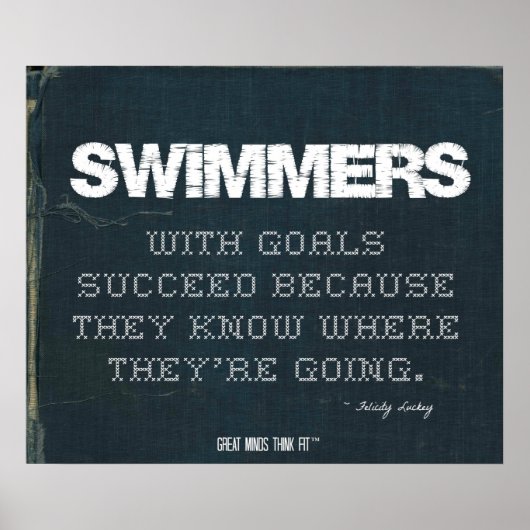 Schwimmer mit Zielen in Denim erfolgreich Poster (Vorne)