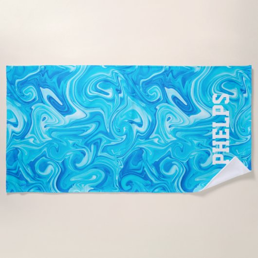 Schwimmer NAME Wasser Art Blauer Badevergnügen Coo Strandtuch (Vorderseite)