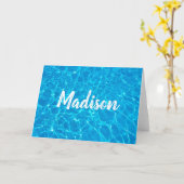 Schwimmer-oder Swim-Trainer-coole blaue Karte (Gelbe Blume)