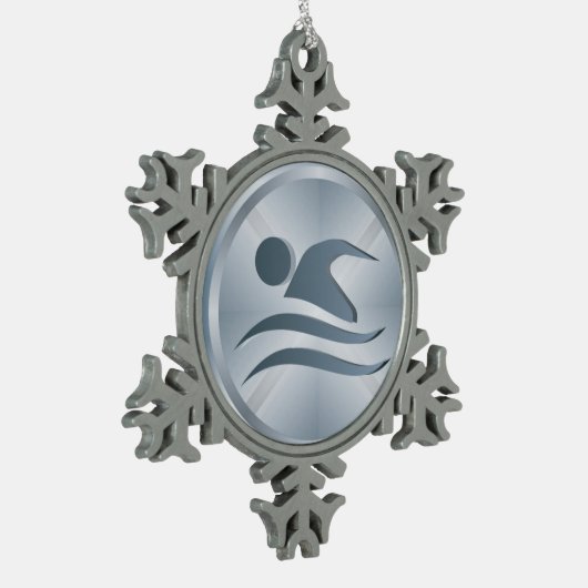 Schwimmer-Ornament - SRF Schneeflocken Zinn-Ornament (Links)