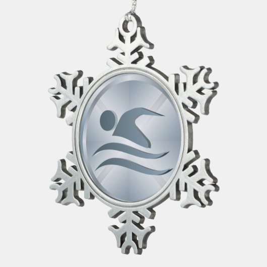 Schwimmer-Ornament - SRF Schneeflocken Zinn-Ornament (Rechts)