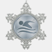 Schwimmer-Ornament - SRF Schneeflocken Zinn-Ornament (Vorderseite)