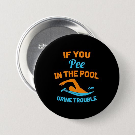 Schwimmer Pech im Pool Button (Vorne & Hinten)