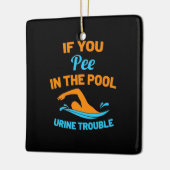 Schwimmer Pech im Pool Keramikornament (Links)