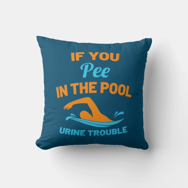 Schwimmer Pech im Pool Kissen (Vorderseite)