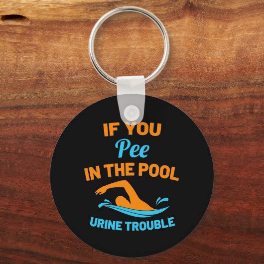 Schwimmer Pech im Pool Schlüsselanhänger (Vorderseite)