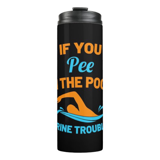Schwimmer Pech im Pool Thermosbecher (Vorderseite)