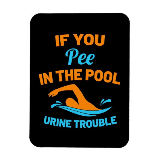 Schwimmer Pipi Im Pool Magnet (Vertikal)