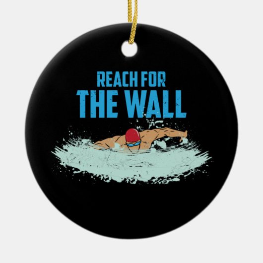 Schwimmer Schwimmer Schwimmtrainer Keramik Ornament (Vorne)