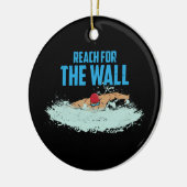 Schwimmer Schwimmer Schwimmtrainer Keramik Ornament (Links)