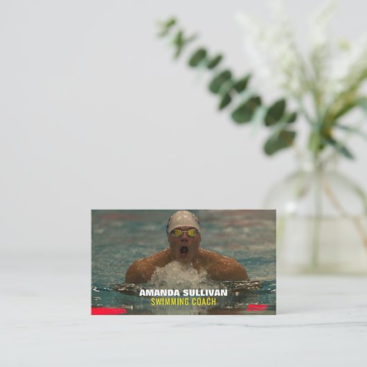 Schwimmer, Schwimmer und Rettungsschwimmer Visitenkarte (Stehend Vorderseite)