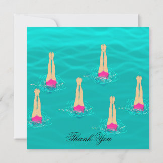 Schwimmer synchronisieren Schwimmen unter Wasser Dankeskarte