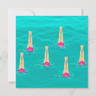 Schwimmer synchronisieren Schwimmen unter Wasser Einladung