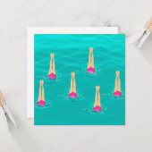 Schwimmer synchronisieren Schwimmen unter Wasser Karte (Vorderseite/Rückseite Beispiel)