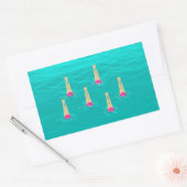 Schwimmer synchronisieren Schwimmen unter Wasser Rechteckiger Aufkleber (Umschlag)