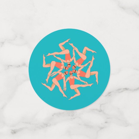 Schwimmer - Synchronschwimmen Konfetti (Klein Vorderseite)