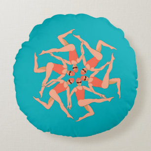 Schwimmer - Synchronschwimmen Rundes Kissen