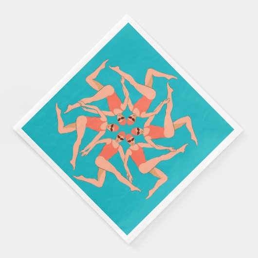 Schwimmer - Synchronschwimmen Serviette (Ecke)