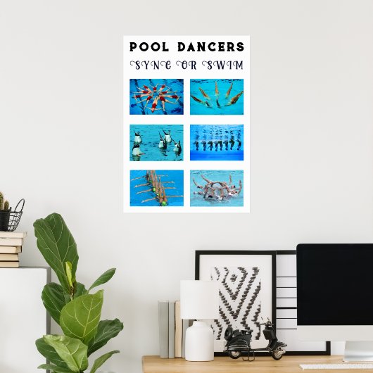 Schwimmer Synchronschwimmend Schwimmposter Poster (Heimbüro)