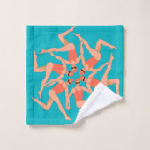 Schwimmer - Synchronschwimmkurographie Badhandtuch Set (Waschlappen)