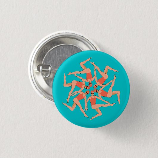 Schwimmer - Synchronschwimmkurographie Button (Vorne & Hinten)