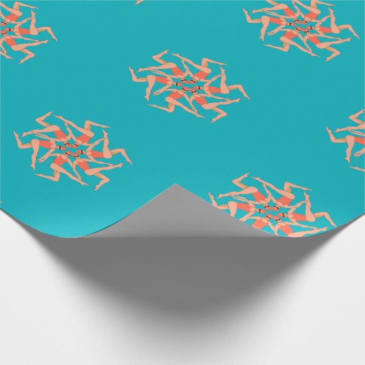 Schwimmer - Synchronschwimmkurographie Geschenkpapier (Ecke)