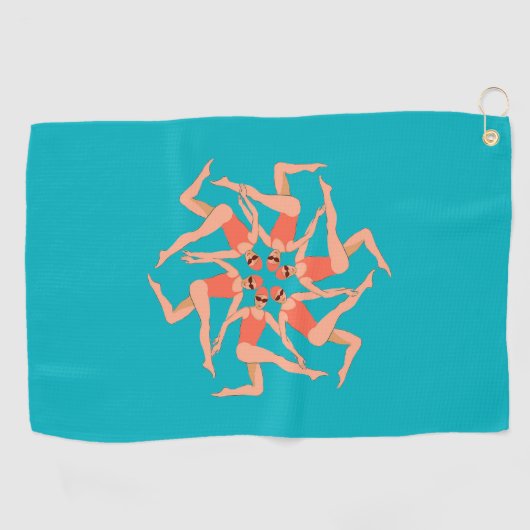 Schwimmer - Synchronschwimmkurographie Golfhandtuch (Horizontal)