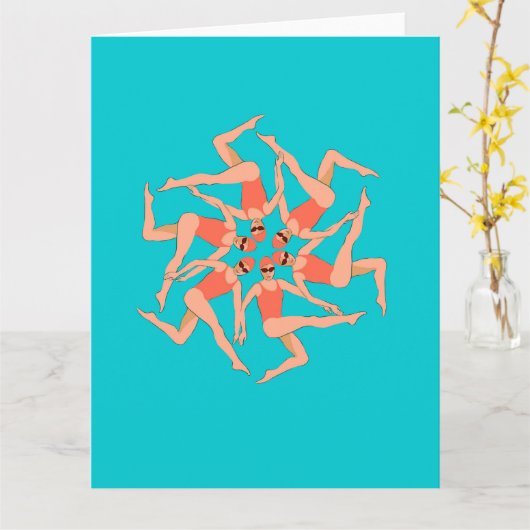 Schwimmer - Synchronschwimmkurographie Karte (Gelbe Blume)