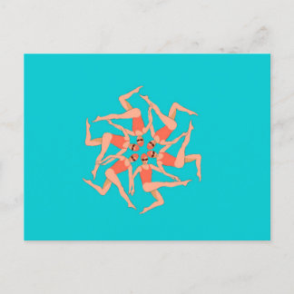 Schwimmer - Synchronschwimmkurographie Postkarte