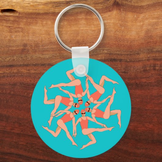 Schwimmer - Synchronschwimmkurographie Schlüsselanhänger (Vorderseite)