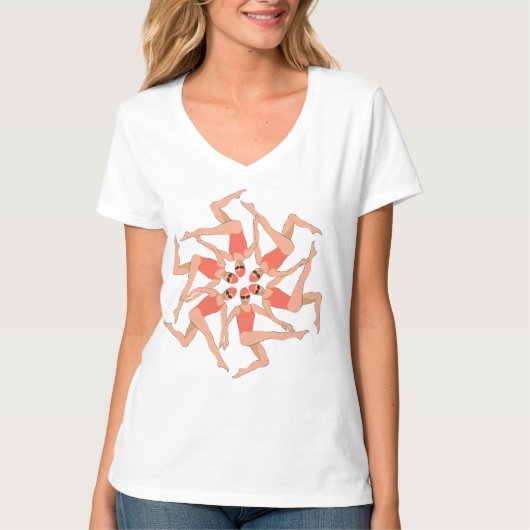 Schwimmer - Synchronschwimmkurographie T-Shirt (Vorderseite)