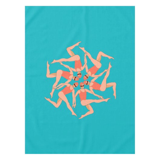 Schwimmer - Synchronschwimmkurographie Tischdecke (Vorderseite)