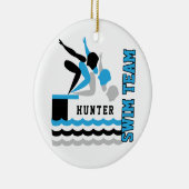 Schwimmer / Tauchteam - Baby Blue-Boy Keramik Ornament (Rechts)