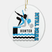 Schwimmer / Tauchteam - Baby Blue-Boy Keramik Ornament (Links)