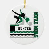 Schwimmer / Tauchteam - Grün - Junge Keramik Ornament (Vorne)