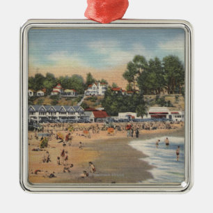 Schwimmer u. Sunbathers auf dem Strand Ornament Aus Metall
