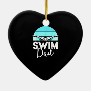Schwimmer Vater Ferne Schule Schwimmer Meet Schwim Keramik Ornament