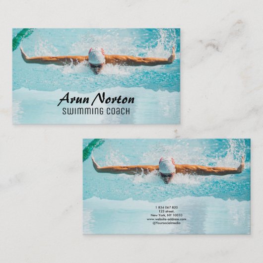 Schwimmer Visitenkarte (Vorne/Hinten)