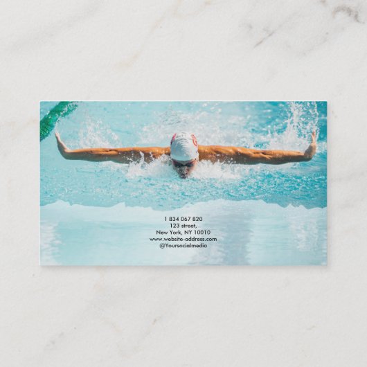 Schwimmer Visitenkarte (Rückseite)