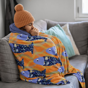 Schwimmer Wassersport Thema Schwimmen Fisch Fleecedecke